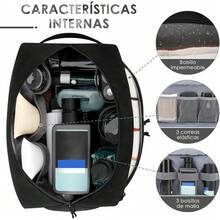 ETRONIK Neceser Hombre, Neceser de Viaje con Doble Capa, Estiloáctico Bolsa de Viaje Hombre Impermeable, Neceser Para Hombre Sobaquera Hombre con EDC Molle para el Cuarto de Baño - Neceser, 10 pulgadas - Ver 4