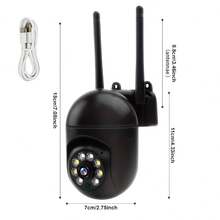 2pcs 1080P Indoor WIFI Camera, Home Security Camera, 2.4G Wifi Connection, Motion Detection And Visual Alarm Function, Color Night Vision, PTZ Technology, Two-Way Audio, 355° Pan/Tilt Zoom, Compatible With Smart Assistants, Suitable For Home/Factory Security, Store Anti-Theft, Community Perimeter Monitoring, Elderly And Child Care - Black - View 10