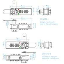 4-Digit Mechanical Combination Lock With Key, Locker Combination Lock, Office File Cabinet Combination Lock, Zinc Alloy Lock Core Iron Sheet Cabinet Drawer Lock, Employee Locker Storage Cabinet Lock, Password Tongue Lock - Silver - View 5