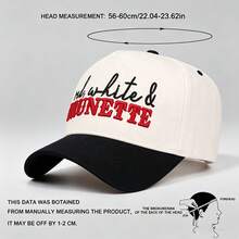 1pc Dual-Color Letter Embroidered Trucker Hat, Adjustable Design, Suitable For Outdoor Activities, Travel And Running - BRUNETTE - View 4