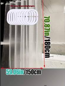 3D立体猫眼浴帘，透明美观，保护隐私，现代设计，适用于民宿、酒店浴室 - 無色 - 查看 10