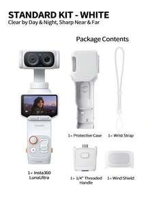 Insta360 [Peluncuran Produk Baru] Kamera Gimbal Lensa Ganda Unggulan  Luna Ultra 8K: Kamera AI Triple-Core 1 inci untuk Fotografi Malam Hari, Vlog, dan Perjalanan yang Unggul - Paket Standar (Paket Resmi) - View 2