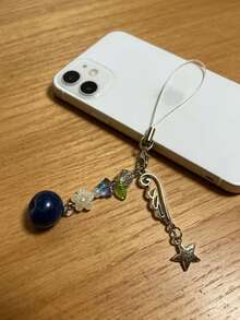 1 Stück Y2K Ästhetik Flügel & Stern Anhänger Schlüsselanhänger, süßer Blumen Perlen Anhänger, Handyband, Taschen Dekoration, Geldbörse Accessoire, Damen Mode Schmuck Geschenk - Verschiedenfarbig - Übersicht 2
