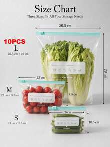 1/10/15/20/45pcs Reusable Airtight Food Storage Bags, Kitchen Accessories, Thickened PE Zipper Freezer Bags, Microwave Friendly Blue Transparent Fresh Keeping Storage Bags For Kitchen Storage Organizer, Snacks, Fruits & Vegetables - Multicolor 2 - View 15