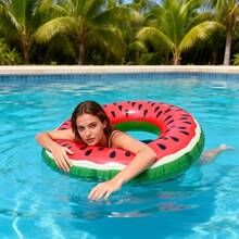 Adult Inflatable Swim Ring, Fruit Print Pool Float, Watermelon/Lemon/Lime/Orange/Kiwi/Dragon Fruit PVC Floating Ring - Watermelon Rings - View 8