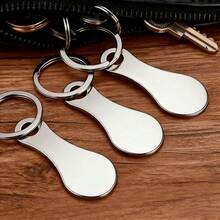 6pcs Anti-Loss Shopping Cart Tokens, Backpack Keychain Accessories, Novelty Portable Pendant Set - Silver 6-piece Set (3 Tokens+3 Keychains) - View 12