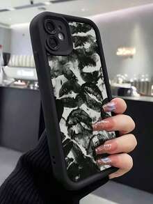 Étui de téléphone premium avec peinture à lèvres, texture rainurée effet peau, épaissi et antichoc, coque de protection compatible avec Ip16 Ip 16pro Ip 17 Ip 17pro Ip 17promax IPhone15 antichoc, nouvelle coque de téléphone créative avec peinture bonbon antichoc pour IPhone14 XR /7/8 compatible avec Iphone15Promax Apple 13 coque de téléphone 14 Apple 11 coque souple P12 antichoc XS bord droit peinture TPU antichoc coque de téléphone souple - Noir - Voir 3