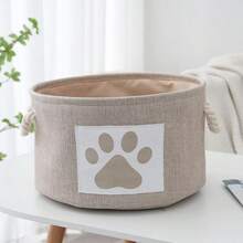 Foldable Pet Storage Basket - Cat & Dog Clothing Organizer Box And Toy Storage Box, Great Holiday Gift, Foldable Pet Wardrobe, Space-Saving Multi-Purpose Pet Supplies Storage Box With Handles - Brown - View 12