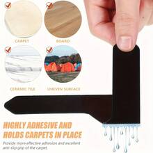 Washable & Reusable Non-Slip Carpet Corner Grippers, Strong Adhesive Residue-Free Removable Carpet Anti-Curl Fixing Pads, Suitable For Bedroom Living Room Floor Mats - Multicolor - View 2