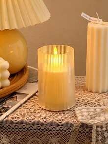 1 pieza/3 piezas Vela electrónica LED creativa, vela de simulación con parpadeo y control remoto, centro de mesa para cumpleaños y bodas, Navidad, fiesta de cumpleaños, decoración de mesa de comedor del hogar, luz decorativa para ambiente romántico de vacaciones - Multicolor - Ver 7