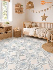 SUPSTICKER 8/24pcs Vintage Sunburst Pattern PVC Floor Tiles, Matte Self-Adhesive Anti-Slip Wear-Resistant, 12x12 Inch, 4 Styles Available, Suitable For Entryway Bathroom Kitchen - Multicolor - View 6