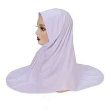 1pc Malaysia/Middle East Solid Color Silk Scarf For Women, Crystal Linen, Baju Kurung Headscarf, Casual Thin Shawl - Multicolor - View 3