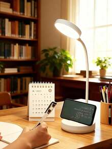 1pc White LED Round Base Button Desk Lamp, Reading Light, LED Desk Lamp, Desk Lamp, Rechargeable/Plug-In Optional, Three Color Temperatures, Suitable For Dorm, Bedroom, Home, Christmas, Easter, Night Light, Lampshade, Book Light, Bedroom Lighting, Desk Lamp, Reading Light, Reading, Office Supplies, Bedroom, Light, Rechargeable Model Battery Capacity: 800mAh - Desk Lamp - View 9
