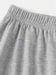 Atasan dan Celana Pendek Slim Fit Bermotif Kartun untuk Remaja Perempuan - Grey - View 6