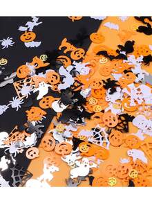 1000pcs Halloween Confetti Mix, Halloween Table Scatter Decorations, Pumpkin Bat Ghost Spider Confetti, Orange Black White Party Sprinkle Set For Halloween Party, Halloween Party Table Center Decorations (Confetti) - Multiple Styles - View 1