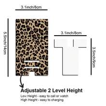 1pc Leopard Print 2D Flat Pattern Design Phone Charging Accessory, Portable Stand, Adjustable Height, Easy Assembly, Small Multi-Layer Storage Platform For Office, Study, Travel And Leisure - A - View 6