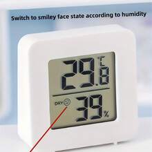 6pcs Smiling Face Digital Thermometer Hygrometer - Accurate Measurement, Dual Temperature & Humidity Display, Long Battery Life, & Stylish, Portable Adhesive Back Design, High-Precision Sensor, Suitable For Home/Bedroom/Greenhouse Indoor Monitoring - A - View 25