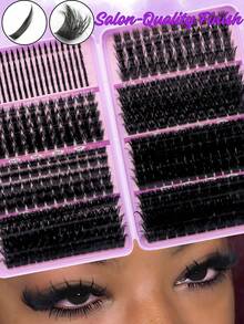 LUXE 04-Baddie-Lashbook, 550 pezzi di ciglia finte individuali con curvatura D | Kit fai-da-te per estensione ciglia personalizzata | Leggere e dall'aspetto naturale | Riutilizzabili | Perfette per uso quotidiano, appuntamenti e feste | Ciglia simili al visone - Visualizzare 6