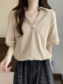 Women Tops - Khaki - View 3
