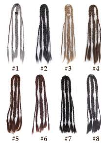 Braided Wig, Hand-Woven, 24-Inch Clip-On Ponytail Extension, Suitable For Men To Wear Daily And For Parties. - Multicolor - View 2