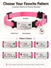 Ayotu Personalized Pet Collar With Name Tag, Custom Breed Icon And Phone Number, Adjustable Safety Buckle, Suitable For Cats And Dogs, Comfortable Fit,With Bell,Customizable Identity,Gift For Pets - Multicolor - View 2