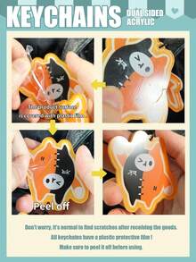 Thai BL Keychain, GMMTV KEYCHAIN, Characters GeminiFourth, PondPhuwin, EarthMix, FirstKhaotung, Thai Series, Thai Idol Derivative Merchandise, Double-Sided Plastic Protective Film, Can Be Hung On Bags, Keys, Car Keys, Suitable As Gifts For Family And Friends - TVBL - View 2