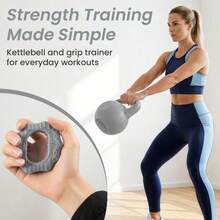 Shoze Versatile Home Fitness Bundle Fillable 8kg Kettlebell Pair Grip Rings Custom Weight Yoga Strength Training Gear - Grey - View 2