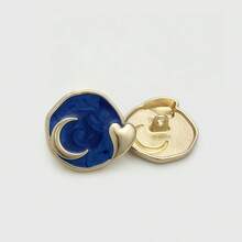 10pcs Moon Design Metal Shank Buttons, Blue Enamel Silver Tone Decorative Buttons, Suitable For Coats, Cardigans, Shirts, Dresses, DIY Sewing And Clothing Accessories - 10pcs - View 11