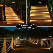 4pcs Solar-Powered 24LED Step Lights - Outdoor Pathway & Staircase Lighting With Auto On/Off, Durable Plastic Semi-Flush Mount For Garden, Patio, Walkway - Energy-Efficient Landscape Decor, Solar Outdoor Lights, Patio Illumination, Modern Lighting - 24LED Staircase Light - View 8