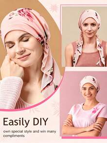 Women's Floral Print Casual Versatile Aviator Hat Suitable For Daily Wear - 4 Floral Fabric Airplane Caps - View 2