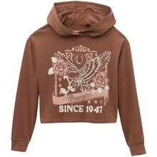 Wrangler Women's Retro Cropped Hoodie Sweatshirt Variant 1 - Cacao Nibs - View 4