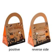 12pcs Halloween Handheld Paper Gift Boxes, Black Cat Pumpkin Ghost House Candy Gift Boxes, Suitable For Halloween Party Candy Gift Packaging, With Decorative Stickers - Multicolor - View 12