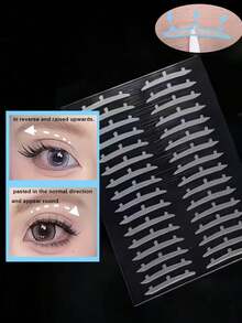 10 piezas de pegatinas de párpado doble 3D, impermeables, adecuadas para principiantes, invisibles y naturales, a prueba de sudor, adecuadas para el cuidado de los ojos, adecuadas para el maquillaje diario, ocasiones de fiesta y uso en la oficina. - Multicolor - Ver 2