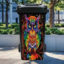 3D Flower, Bird Trash Can Sticker Waterproof PVC Outdoor Trash Can Poster Peeling Sticker Size 4 - 1Pcs - View 6