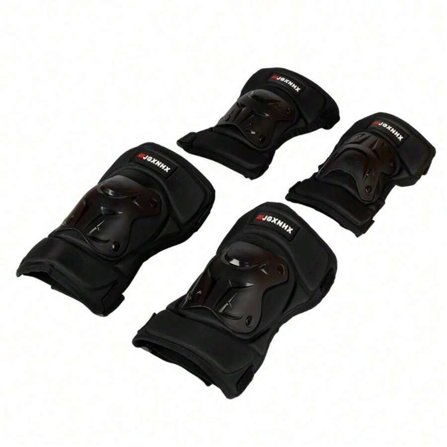 Motorcycle Knee Pads, PP Shell Anti-Fall Riding Protective Gear With Shock Absorption, 4-Piece Set Windproof Warm Adult Protective Equipment - Knee Pads (Female) - View 1