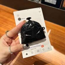 1個創意黑色垃圾袋造型專業保護殼，適用於 3/12代 Apple 藍牙耳機套 - 彩色 - 查看 6
