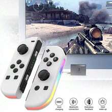 Switch Joy-Con Left & Right Wireless Game Controllers, RGB Light Wake-Up, Vibration, Colorful Lighting, Motion Sensing Bluetooth Gamepad, 3D Joystick Control, No Drift - View 3