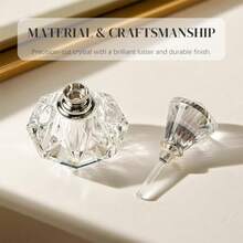 Carved Crystal Empty Mini Refillable Perfume Bottle - Clear - View 4