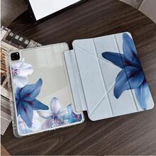 1件裝 柔軟藍色百合花平板電腦 C-Type 翻蓋保護殼，附筆槽，相容於 iPad 10.9/10.2/Air 5th Gen/Pro 11/10th Gen/9.7/Air 2/(7th Gen)/(8th Gen)/Air 4/5/Pro 11/10th Gen 10.9 吋 2022 智慧保護殼/Air 13(M3 2025)/Air 11(M3 2025)/Air 11(M3 2025)/11(A16 2025)/相容於 Galaxy Tab S10+/S9/A9，相容於 5/5PR/6/6PRO/7/7PRO - 彩色 - 查看 8