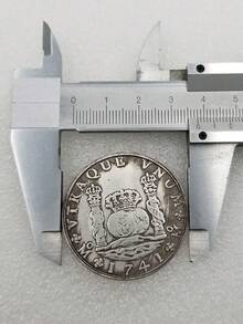 1741年 8 MM 墨西哥 Reales 硬幣 - 費爾南多六世 鍍銅鎳銀色收藏複製品硬幣 - 彩色 - 查看 5