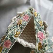180cm DIY Embroidered Floral 3D Vintage Relief Rose Lace Trim, Distressed Crochet Hollow Fabric Accessory, Suitable For European Classical Wedding Dress, Court Style Dress, Handmade Patchwork Material, Vintage Mori Style Clothing Remake Trim - Multicolor - View 11