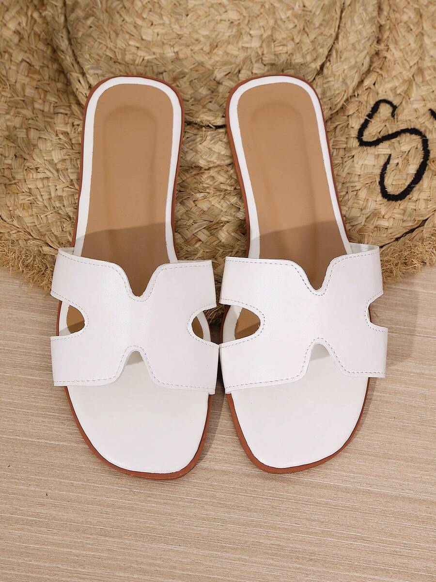 Women's Summer Flat Versatile Fashion Minimalist Lightweight Outdoor Comfortable Soft Open Toe Slides Sandals Beach Shoes