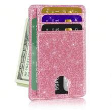 Fashion Glossy PU Leather Women's Credit Card Holder RFID Blocking ...