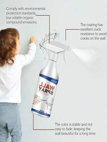 JUE FISH Wall Direct Spray Paint/Even Coloring, Covers Mold Spots, Stains, Graffiti, Peeling/Built-In Paint Repair + Restoration Effect, No Complicated Tools Needed, Hand-Shaken Direct Spray, - A - View 6