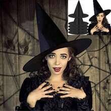 1 pieza Sombrero de bruja, Sombrero de decoración de bruja de Halloween, Adecuado para decoraciones grandes y fiestas - Sombrero de bruja - Ver 4