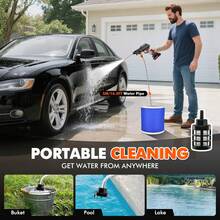 Wireless High-Pressure Washer, Portable High-Pressure Washer, High-Pressure Car Washer Equipped With 2 21V Rechargeable Batteries, A 5-Meter Hose, And 3 Nozzles, Suitable For Cleaning And Watering Cars, Patios, And Gardens - 黑色 - 查看 5