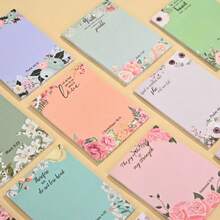 3/6pcs Floral Fresh Tear-Off Memo Pads, Inspirational Self-Adhesive Sticky Notes For Reminders, Study, Note-Taking, Record-Keeping And Marking School Supplies - one-size - View 5