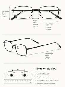 1 Pair Retro Small-Frame Y2K Black-Rim Glasses – Unisex Metal Full-Frame Decorative Eyewear; Lightweight, Comfortable Fashion Accessory; High-Quality Frames For Women - View 8