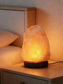 8-Color Changing Himalayan Salt Lamp, Colorful Mineral Night Light, Creative Warm Bedside Decorative Lamp, Natural Crystal Salt Rock Table Lamp, Valentine's Day Birthday Gift Home Decor, Hand-Carved, LED Bulb And Natural Oak Base, Relaxing Atmosphere, Essential Oil Compatible, Gentle Heat From Salt Lamp Helps Diffuse Fragrance - Multicolor - View 8