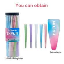 BKFUN 50/100/200pcs King Size Pre-Rolled Papers With Filter Tips, 109mm Pre Rolling Cones With Filling Device, Cone Loader, Slow Burning, Tobacco Accessories, Holiday Gift For Friends And Family - View 11